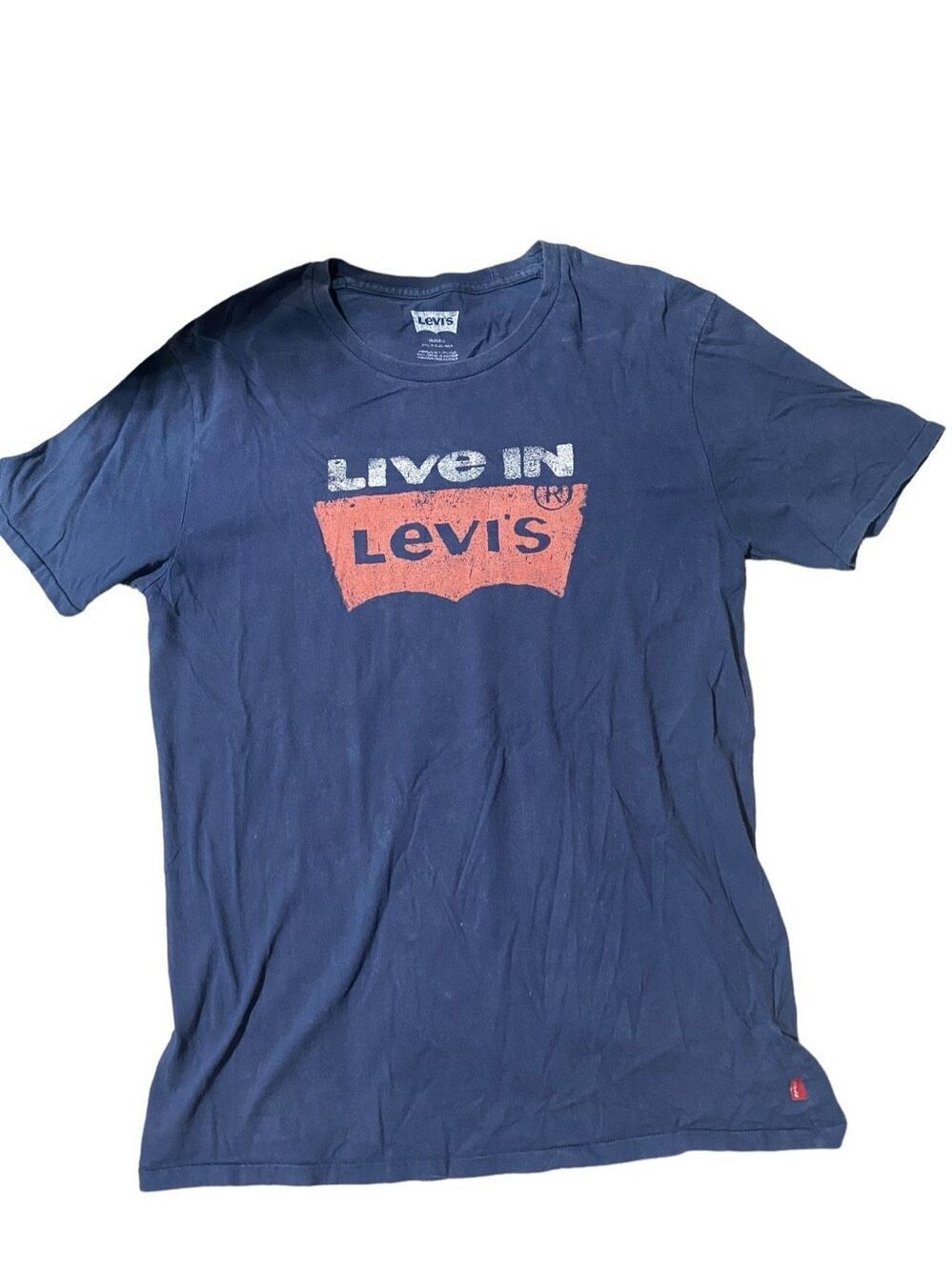 Rare Levis Strauss Live in Levis Graphic Stressed Large Dark Gray